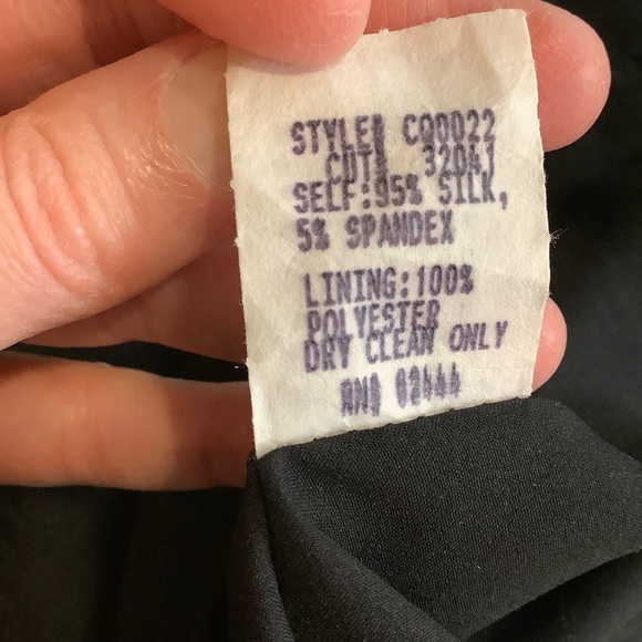 NICOLE MILLER Metallic Bronze/Black Silk Plunge Formal Gown - Picture 11 of 13